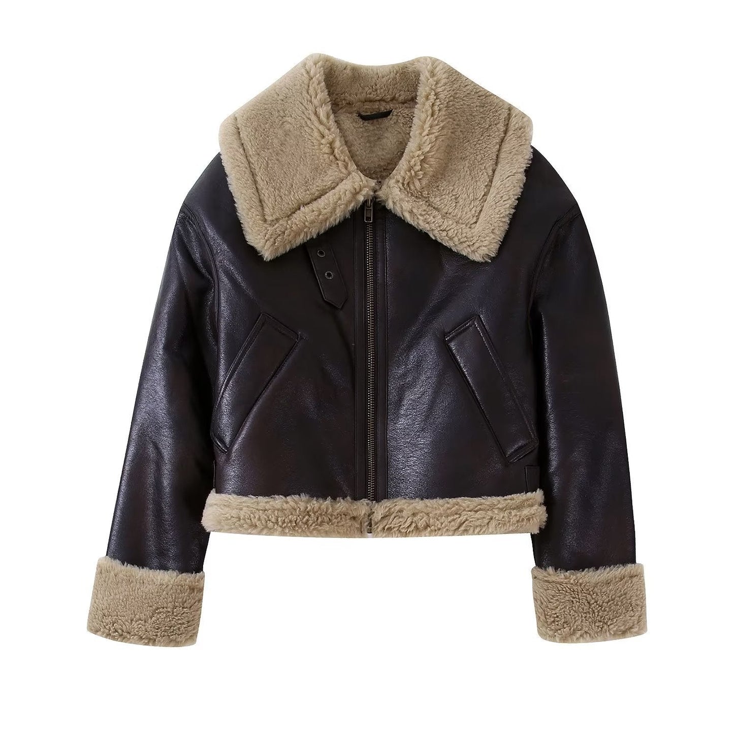 Manteau Simili Cuir Style British