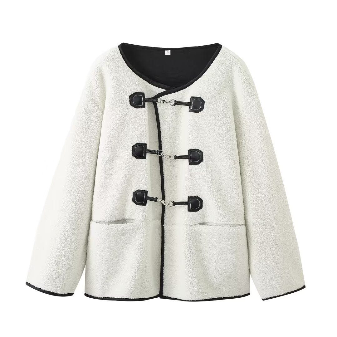 Manteau en laine chenille rétro