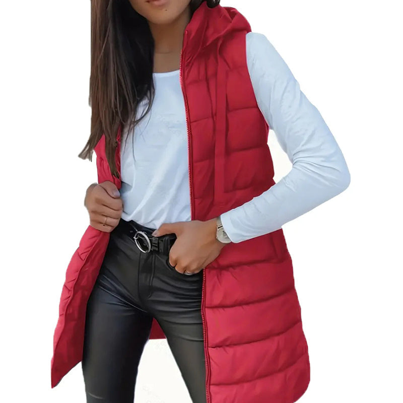 Gilet sans manches à capuche