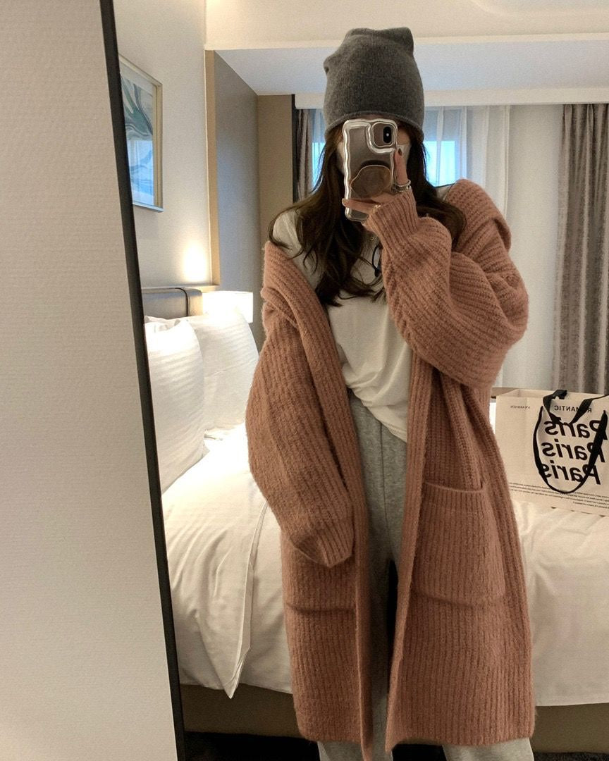 Veste pull ample à capuche