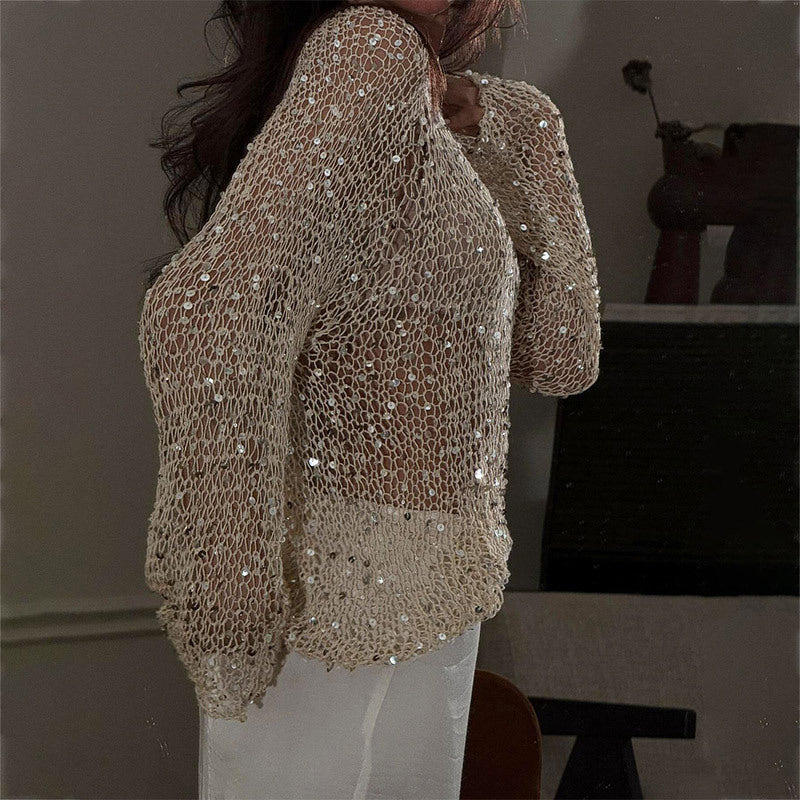 Haut Femme Festif – Sequins Ajourés