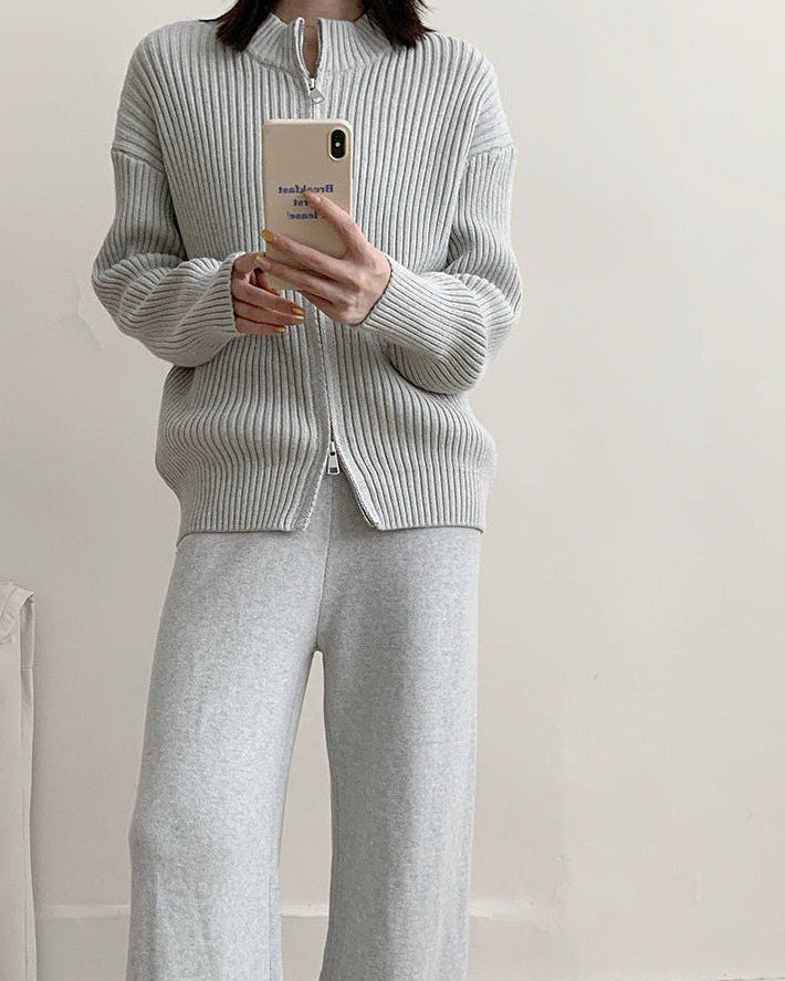 LINEA — Ensemble Tricot Rayé & Pantalon