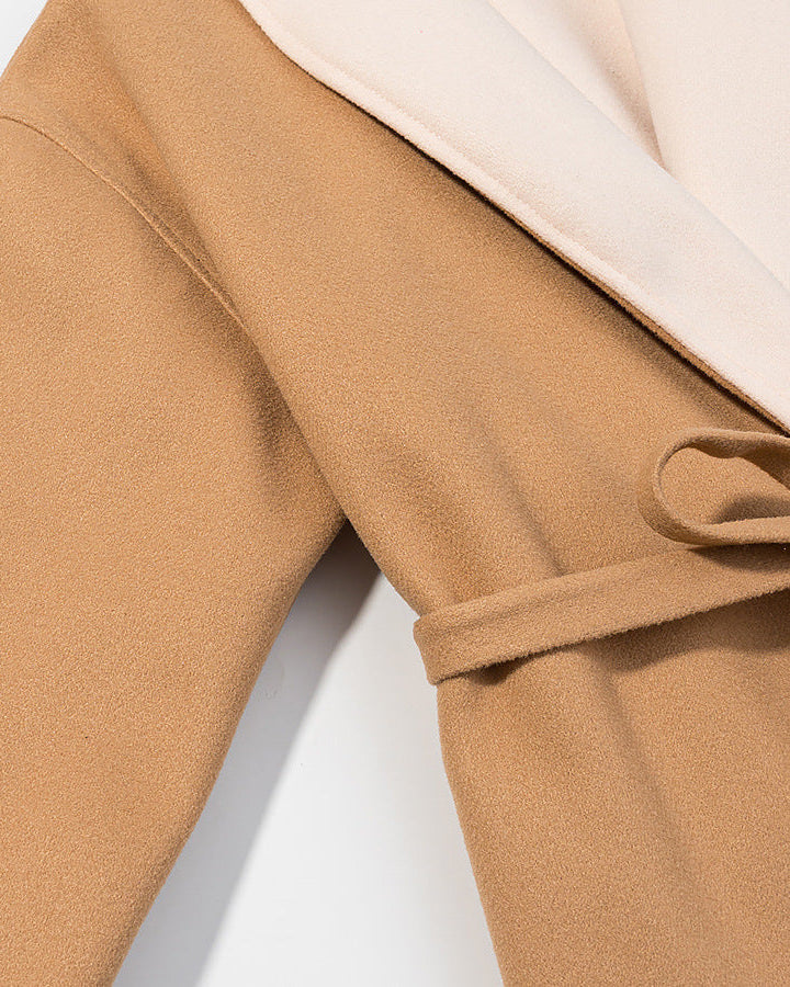 Manteau en laine à ceinture décontractée