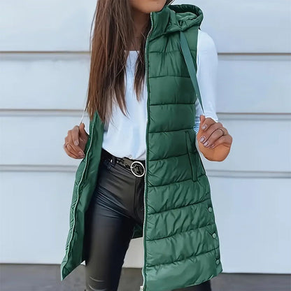 Gilet sans manches à capuche