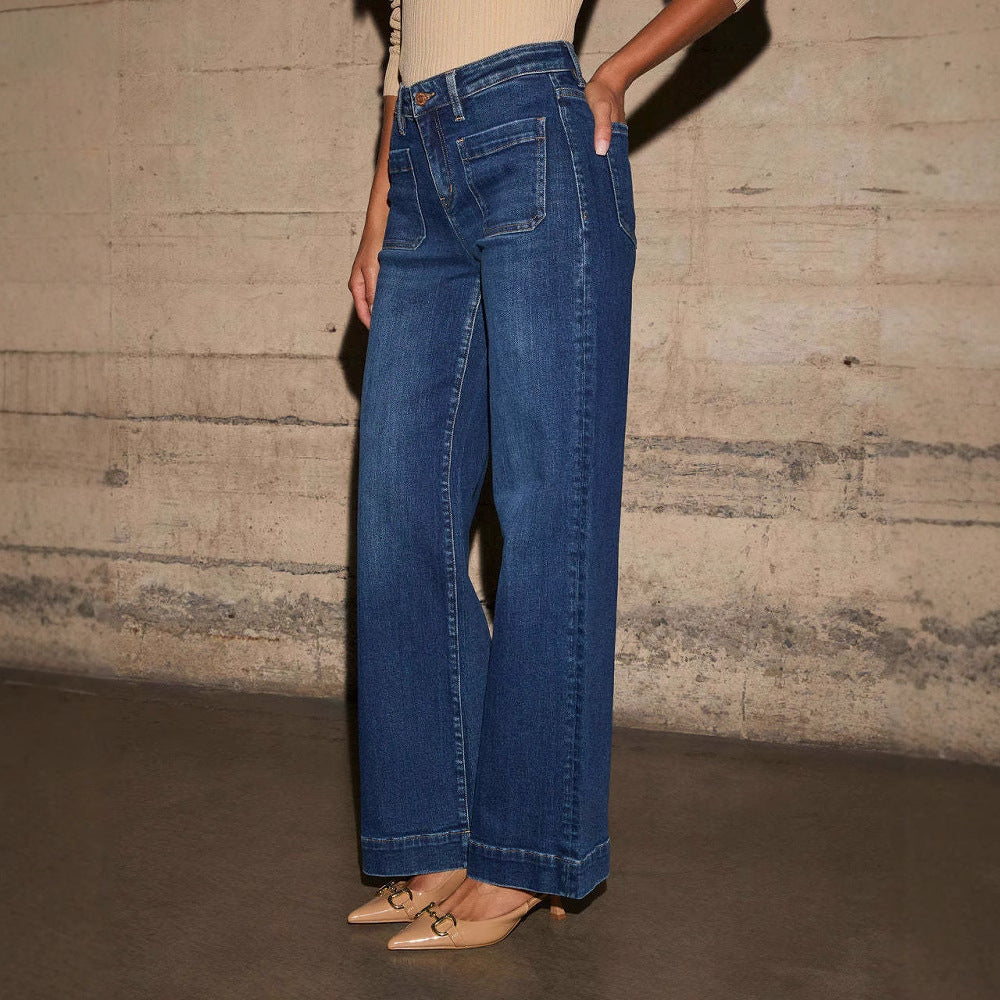 Arelia – Jean Wide Leg Haute Élasticité