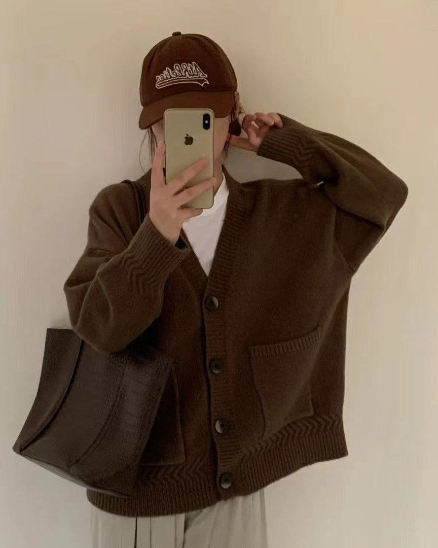 LUNORA — Cardigan Loose à Poches
