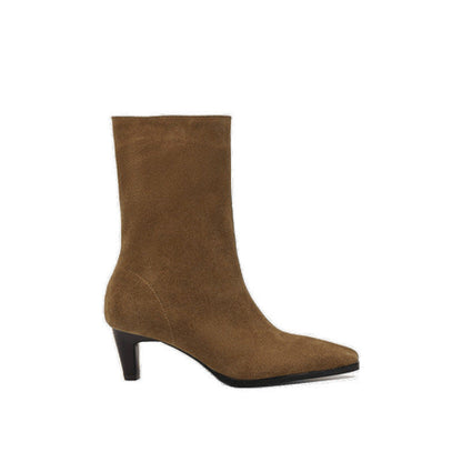 Bottines en Cuir Véritable – Talons Aiguilles & Bout Carré
