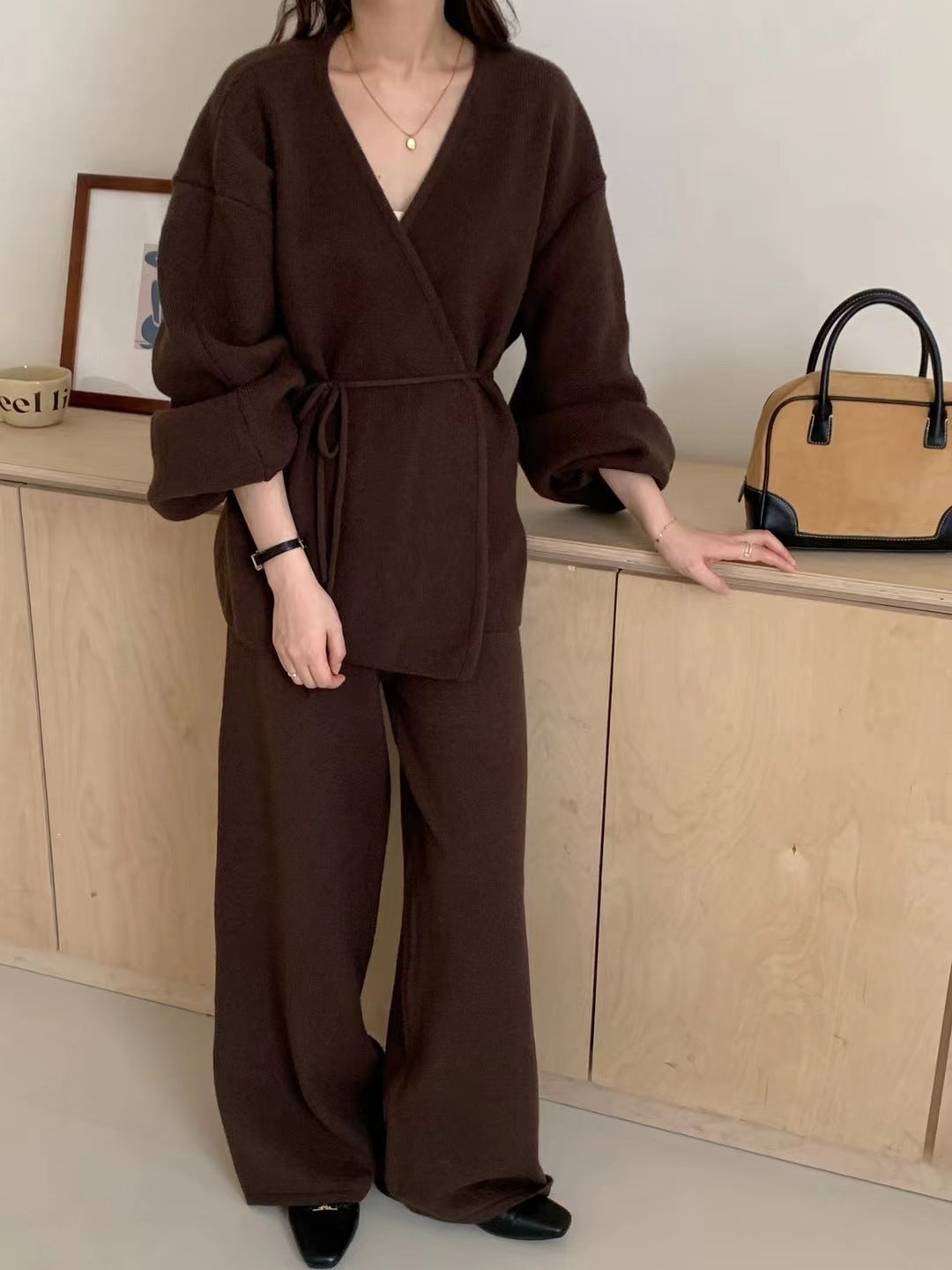Ensemble  cardigan tricoté et pantalon