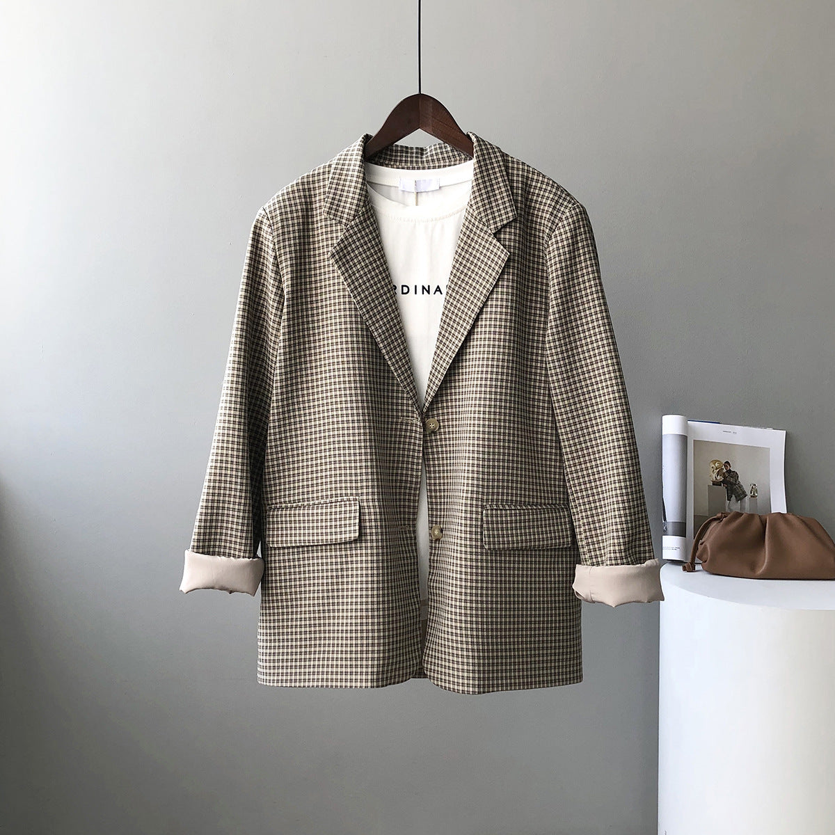 MARIVEL — Blazer à Carreaux pour Femme