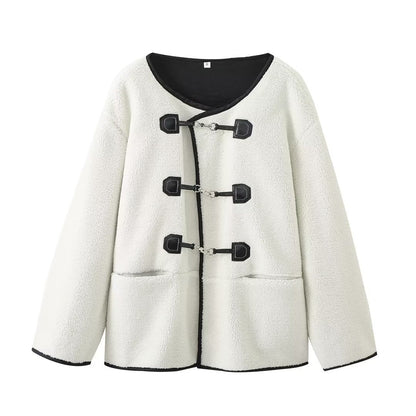 Manteau en laine chenille rétro