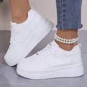 Baskets compensées blanches pour femmes