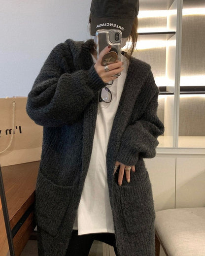 Veste pull ample à capuche