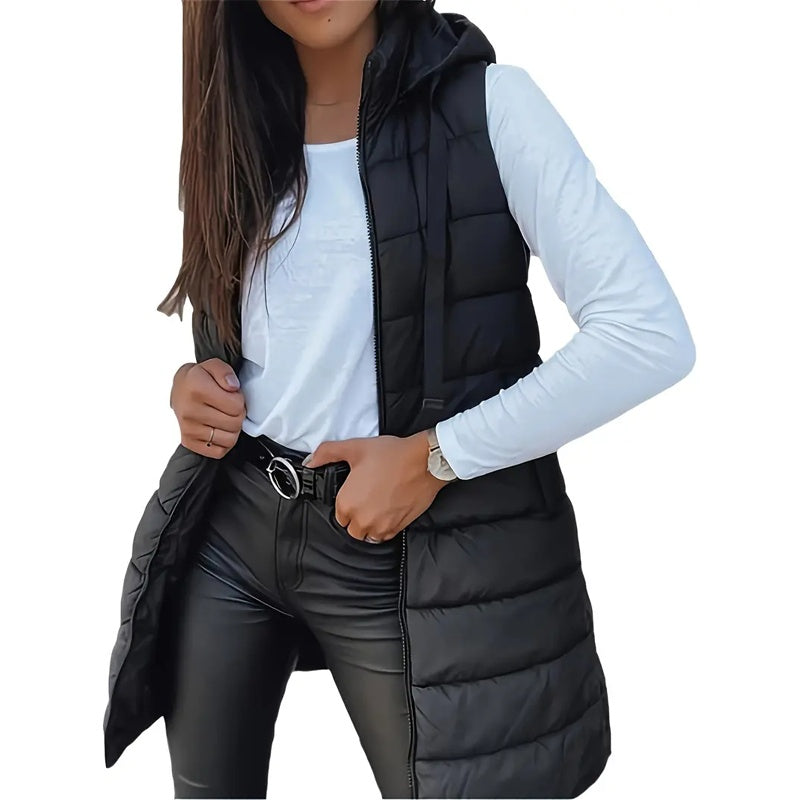 Gilet sans manches à capuche