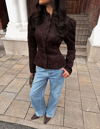 VALÉRINE — Blazer Femme à Col Montant