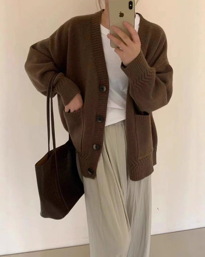 LUNORA — Cardigan Loose à Poches
