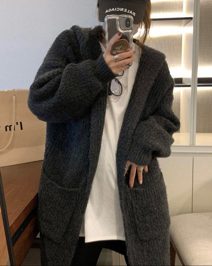Veste pull ample à capuche