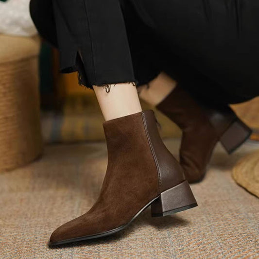 Bottes Martin Mi-Hautes en Suédine