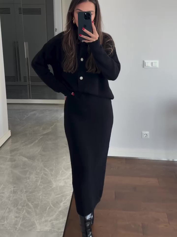 Ensemble Cardigan et Jupe Maxi