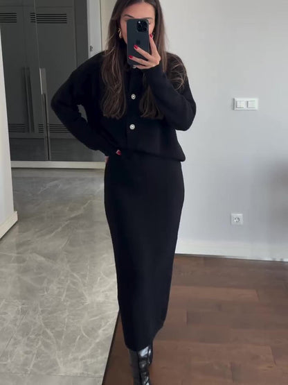Ensemble Cardigan et Jupe Maxi