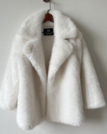 FURLÉA — Manteau Mi-Long en Fausse Fourrure