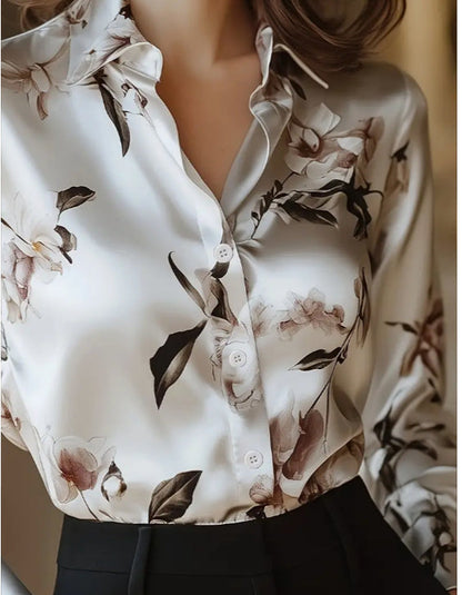 Haut Femme Élégant – Satin Blanc Moderne