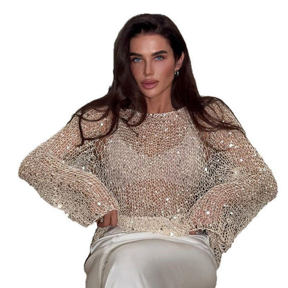 Haut Femme Festif – Sequins Ajourés