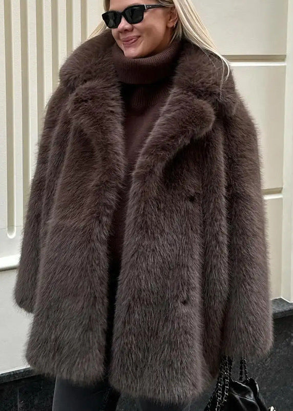 FURLÉA — Manteau Mi-Long en Fausse Fourrure