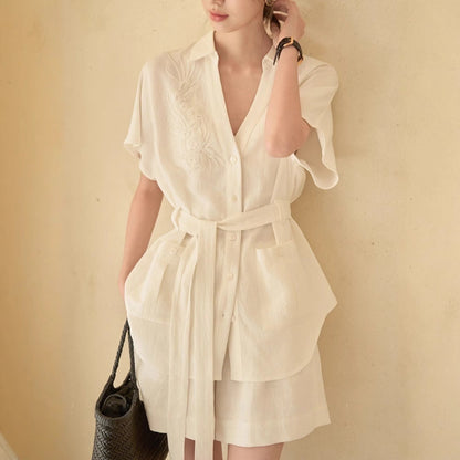 Ensemble Femme – Haut & Short Mi-Cuisse Élégant