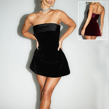 VELYNÉA — Robe Courte Velours Chic