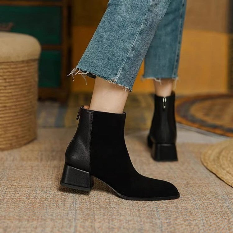 Bottes Martin Mi-Hautes en Suédine