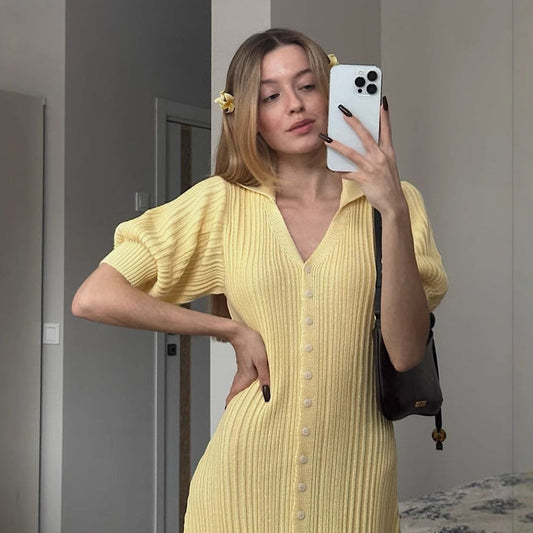 SOLÉANA — Robe Longue Maille Élégante