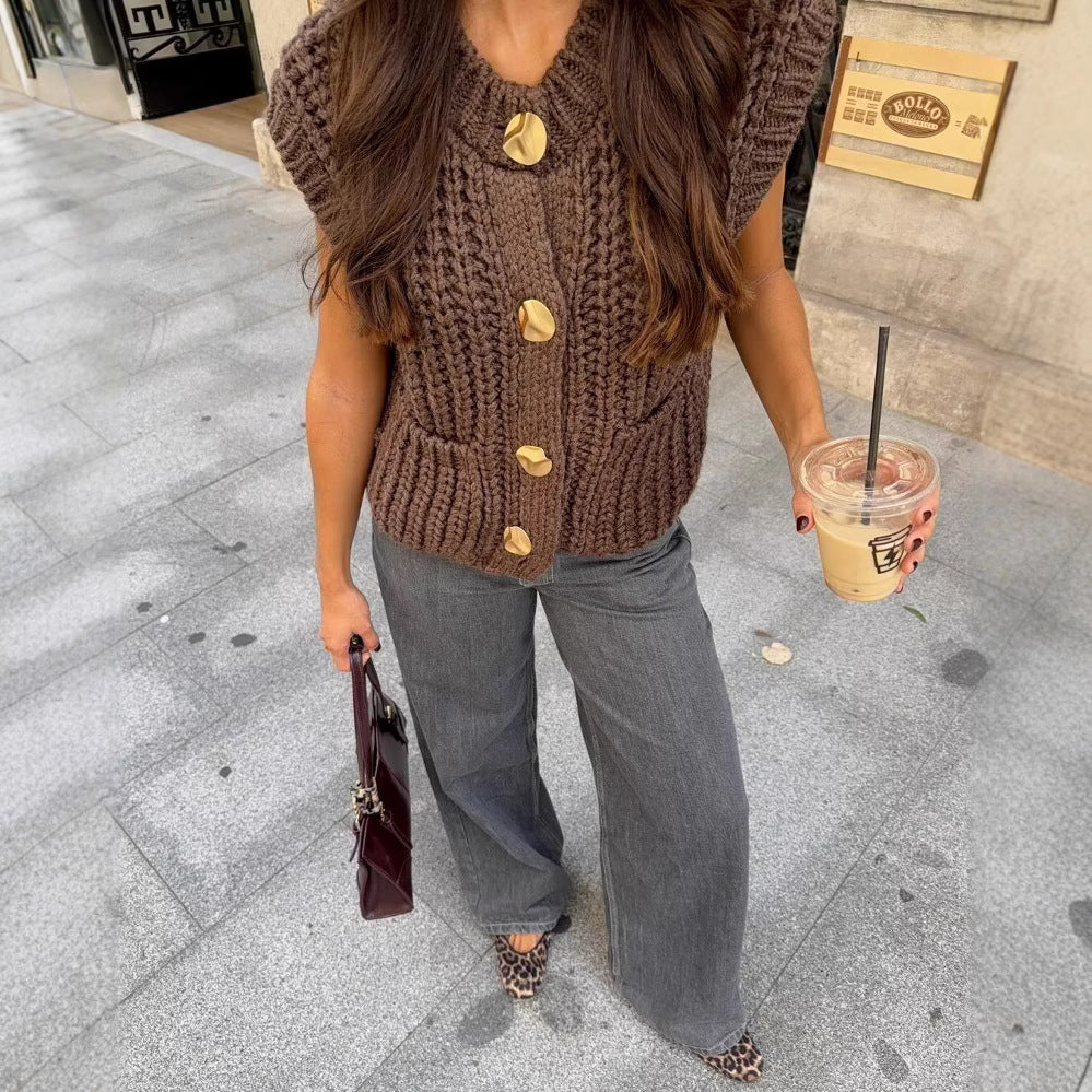 LUNESSA — Gilet Maille Épaisse & Cozy Chic