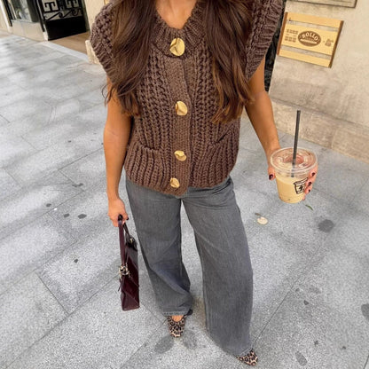 LUNESSA — Gilet Maille Épaisse & Cozy Chic
