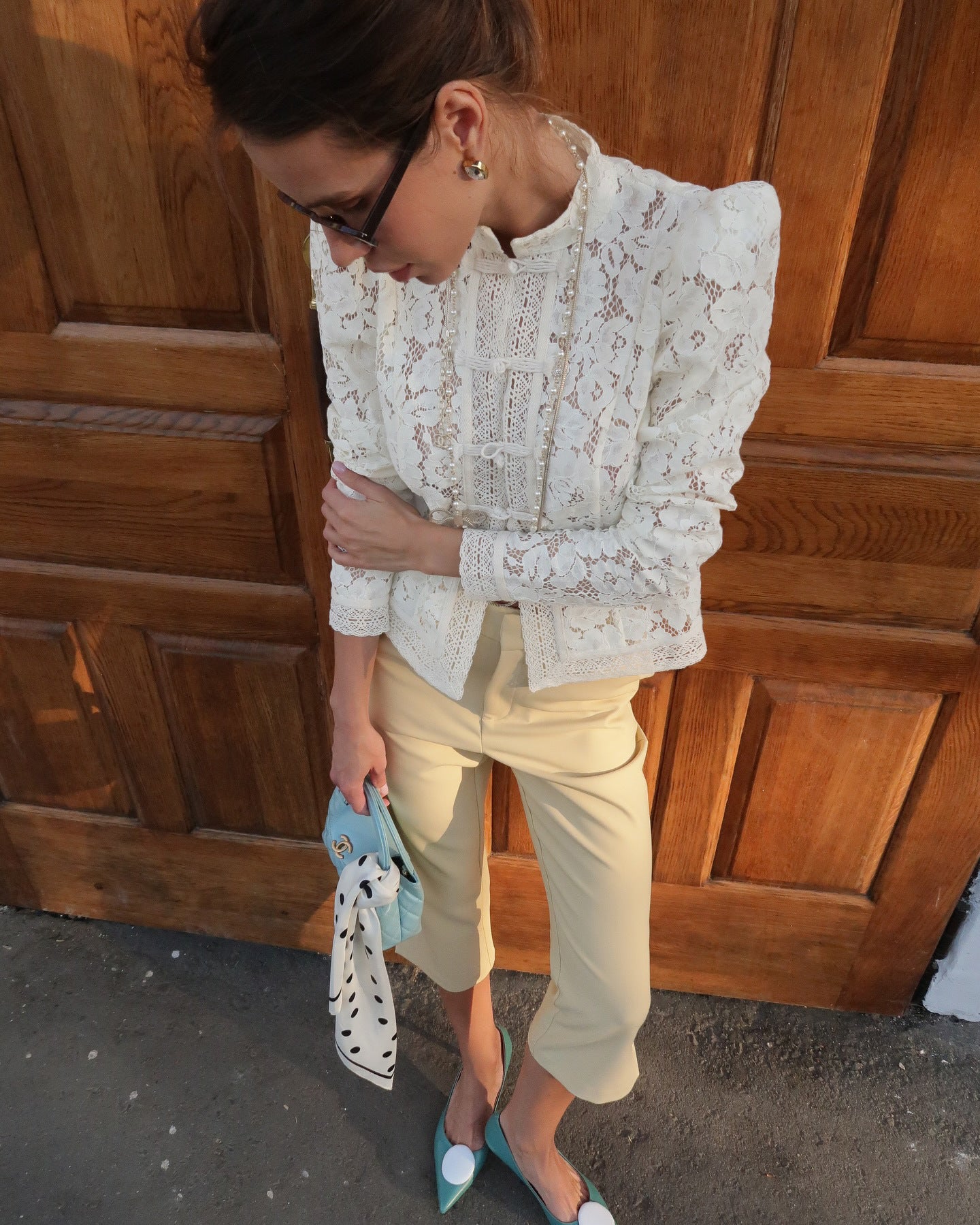 LYA — Chemise en Dentelle à Col Officier