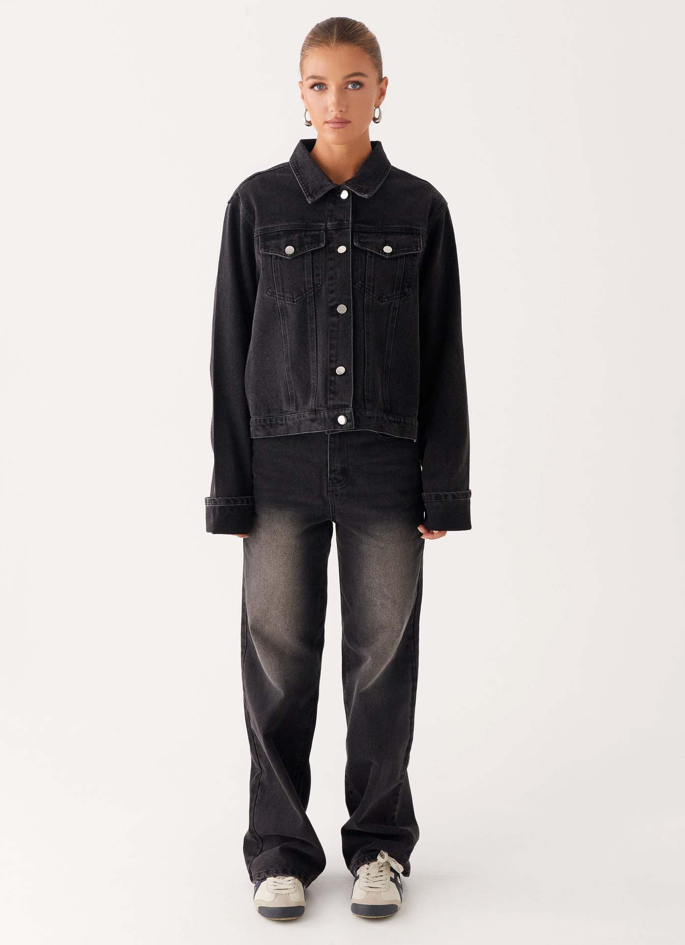 Denara – Veste Denim Casual à Col Revers