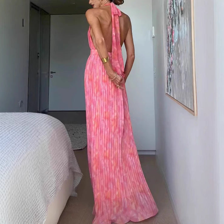 ROSÉLIA — Robe Longue Plissée Rose
