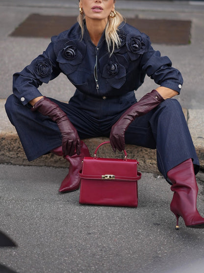 ZARELIA — Ensemble Denim Fleuri