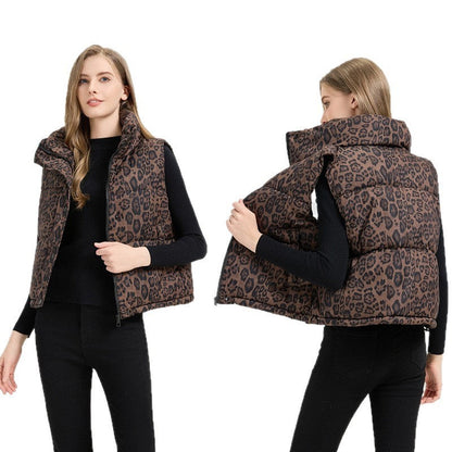 Gilet en coton à col montant imprimé