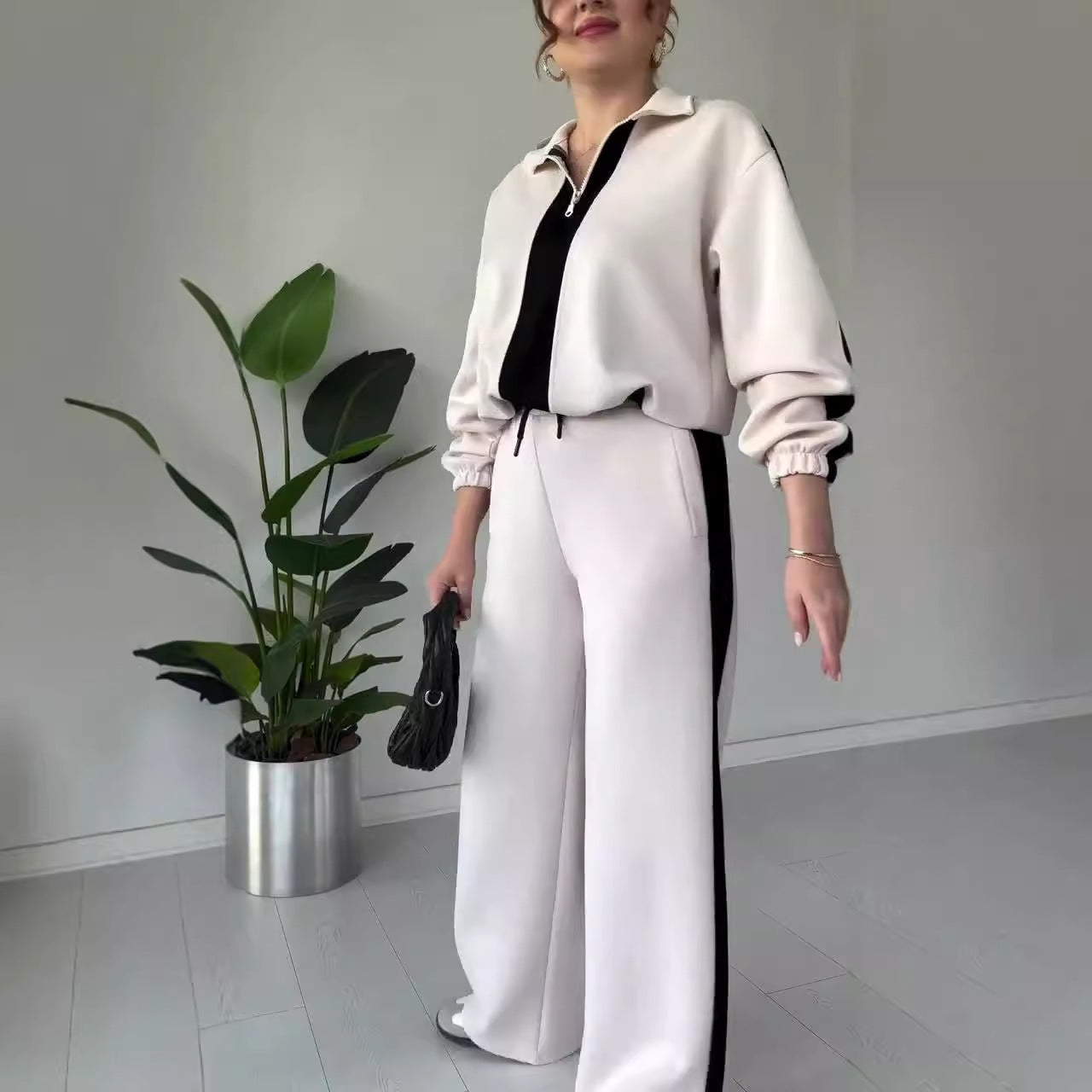 Kaïna – Ensemble Casual Contrast Chic