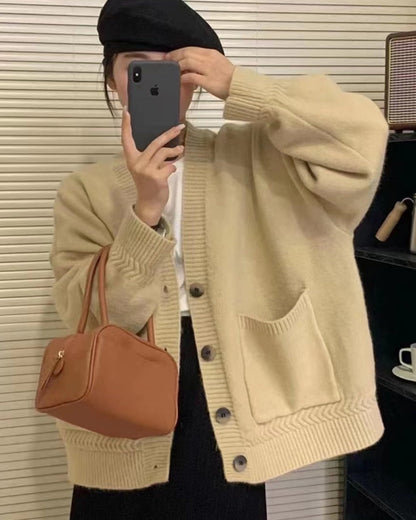 LUNORA — Cardigan Loose à Poches