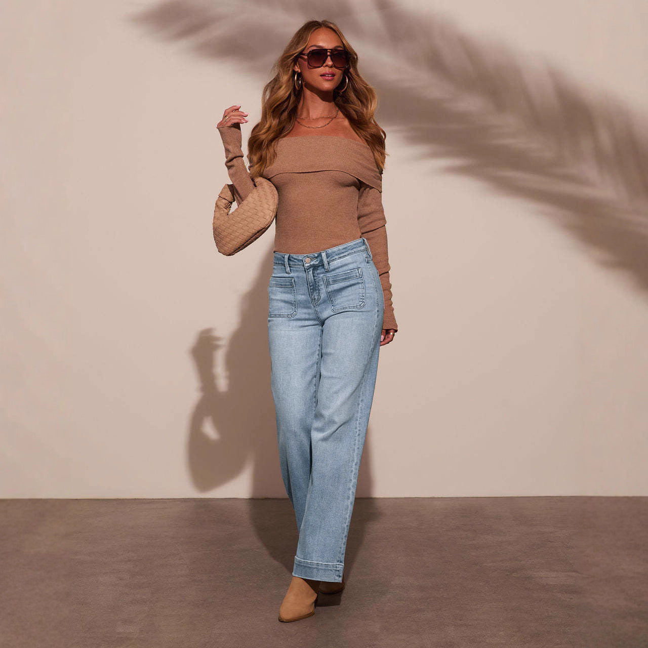 Arelia – Jean Wide Leg Haute Élasticité