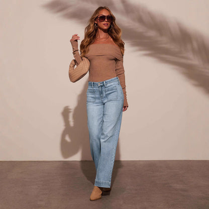Arelia – Jean Wide Leg Haute Élasticité