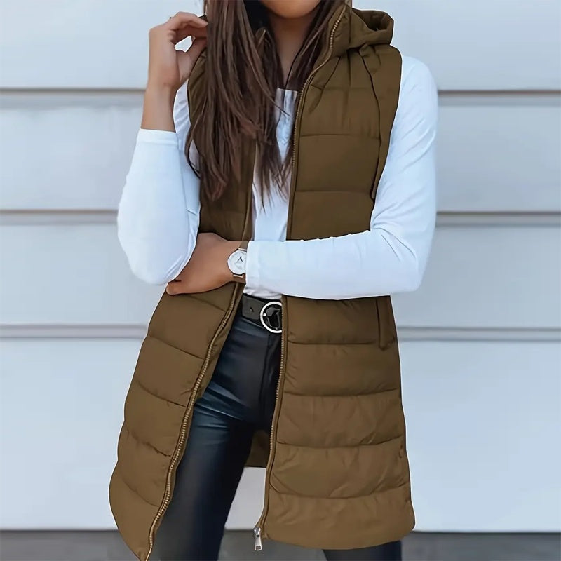 Gilet sans manches à capuche