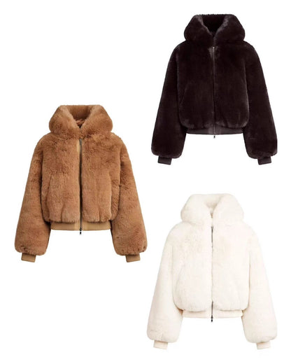 COCOFUR— Veste Fausse Fourrure Zippée
