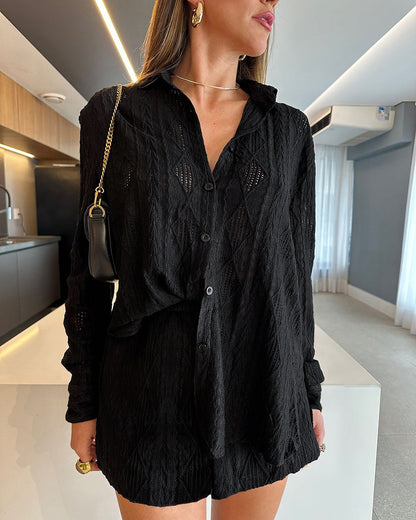 ANNA — Ensemble en Coton avec Chemise & Short