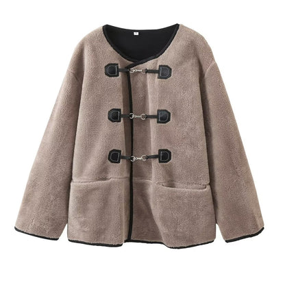 Manteau en laine chenille rétro