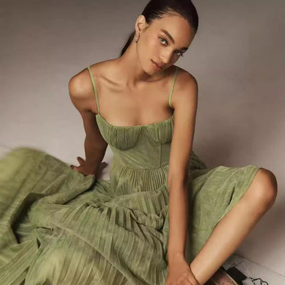 OLIVÉRA — Robe Longue Plissée Élégante