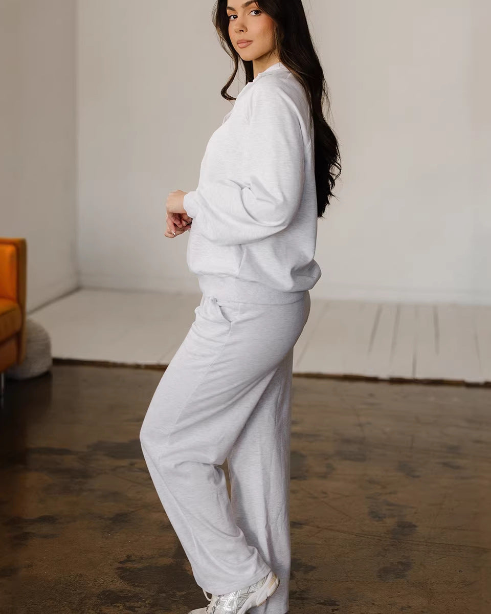 LUNÉA — Ensemble Deux Pièces Casual Uni