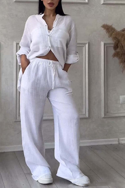 Ensemble Femme – Haut Lacé & Pantalon Assorti