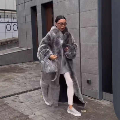 Manteau Long en Fausse Fourrure